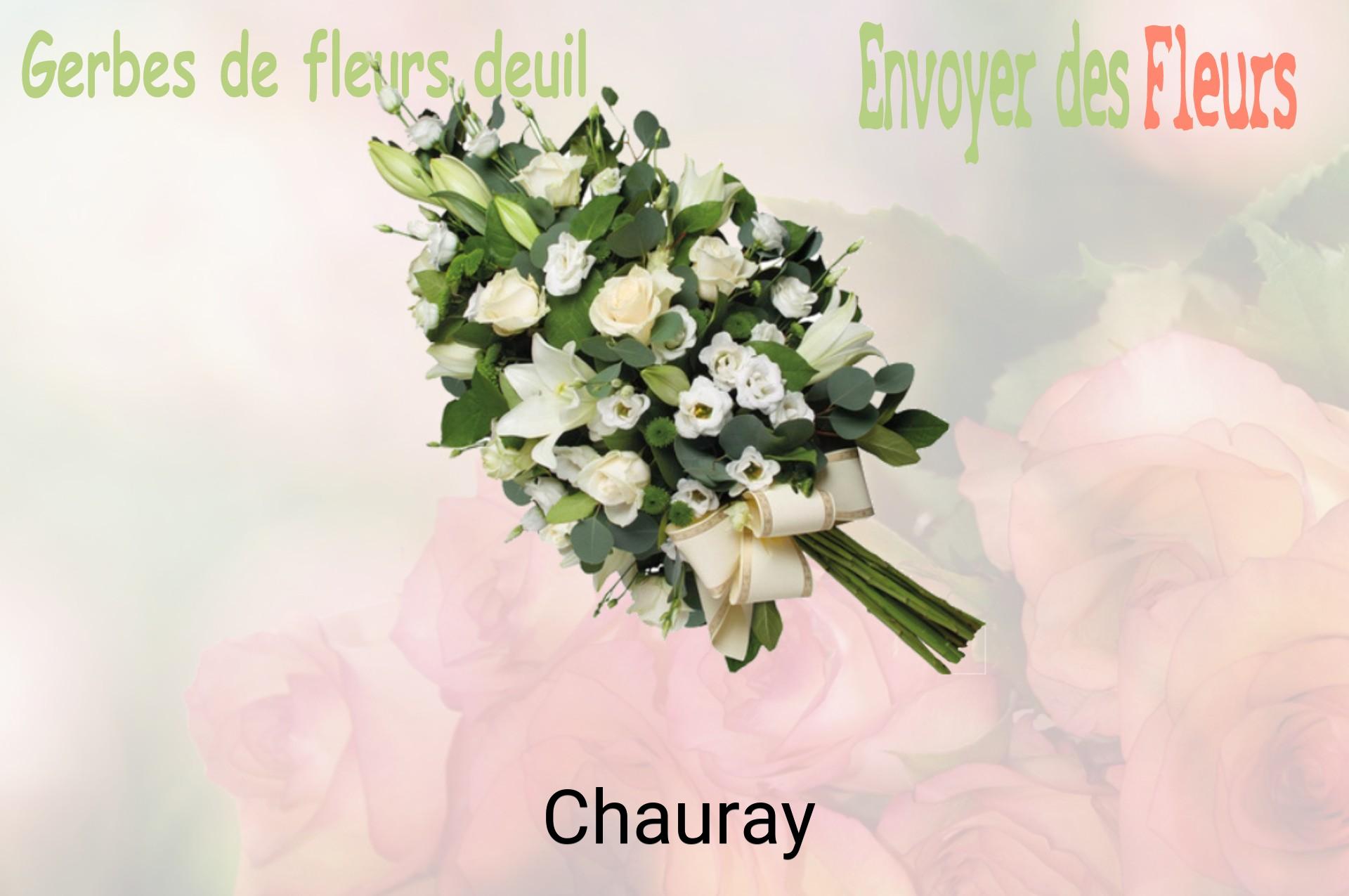 Gerbe de fleurs de deuil livrée à Chauray